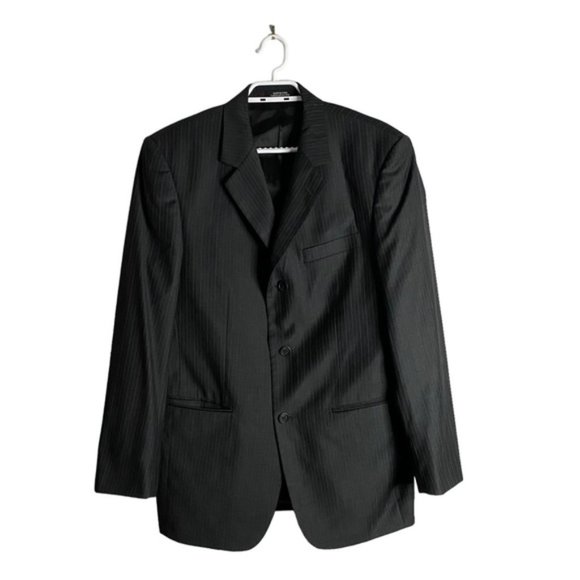 Arrow Other - Arrow Men's Black Pinstripe Single Breasted Notch Lapel Blazer